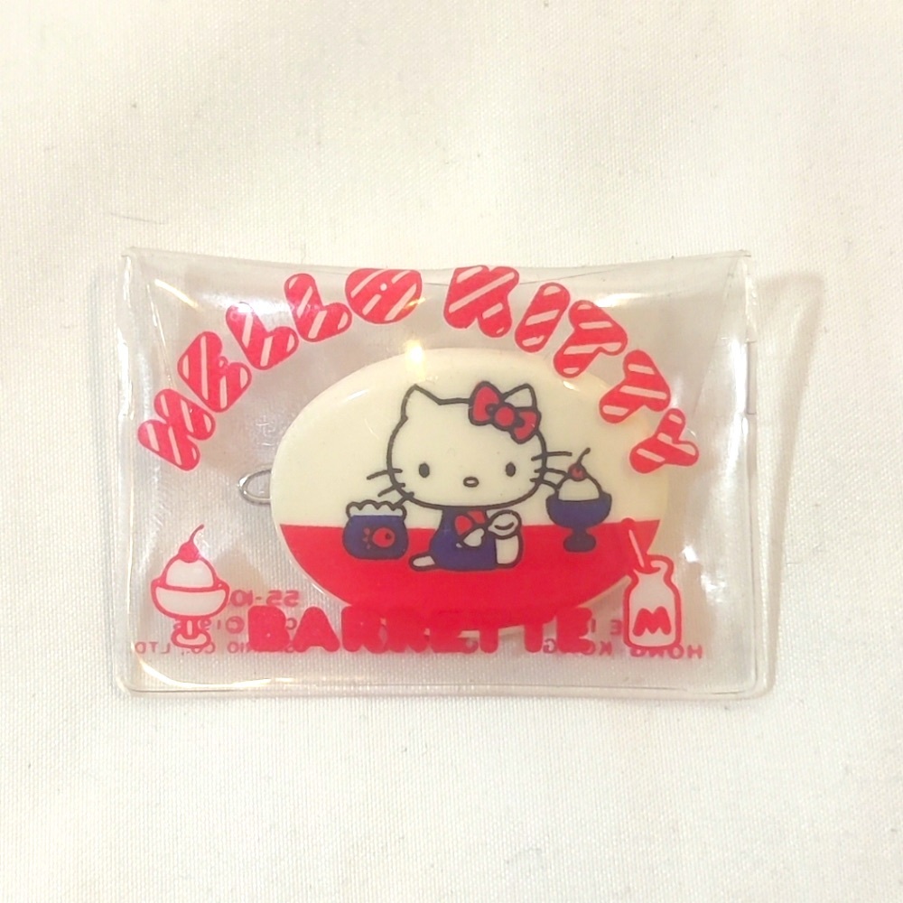 RARE Vintage 70's Hello Kitty Ice cream barrette 1976